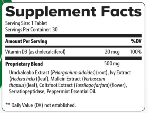 LungExpand-Pro-Supplement-Facts
